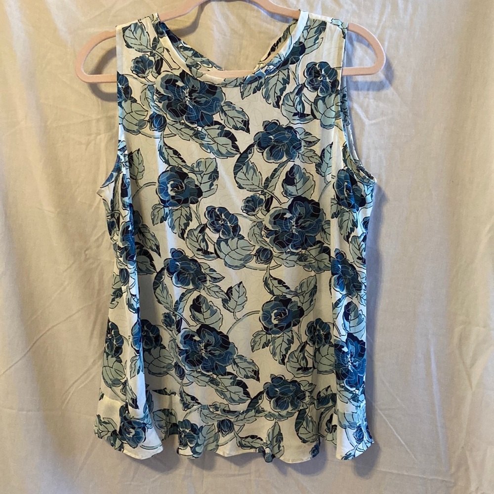 Loft tie back sleeveless blouse, size L
